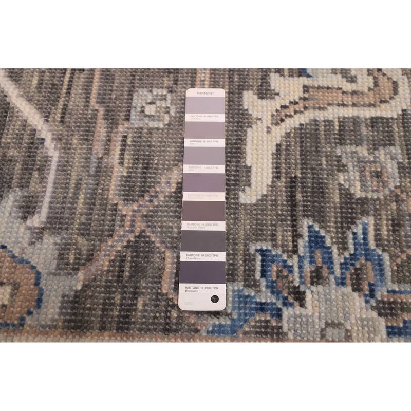 ECARPETGALLERY Hand-knotted Modern Oushak Charcoal Wool Rug - 7'10 x 10'1
