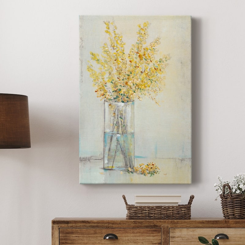 Yellow Spray in Vase II Premium Gallery Wrapped Canvas - Ready to Hang