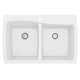 preview thumbnail 25 of 50, Karran Drop-In Quartz 50/50 Double Bowl Kitchen Sink White