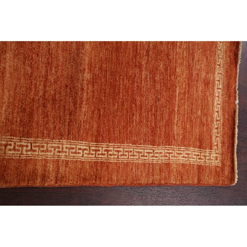 Modern Bordered Gabbeh Kashkoli Oriental Runner Rug Wool Hand-knotted - 2'10" x 9'0"