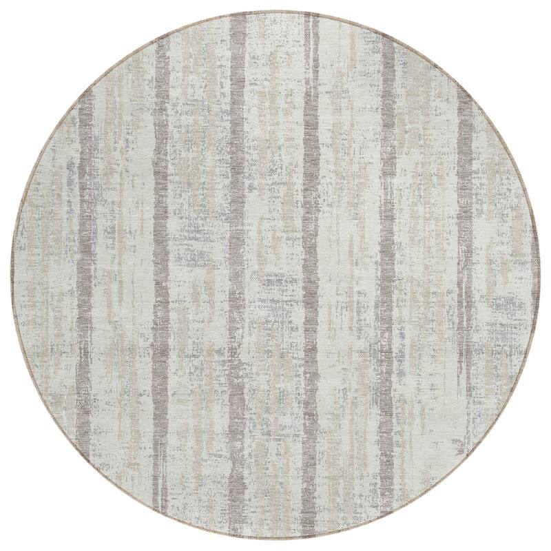 HomeRoots Striped Transitional Rectangle Outdoor Rug