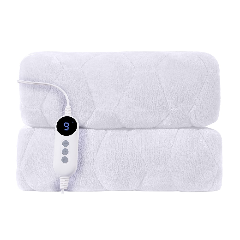 Flannel Electric Heated Mattress Pad, Dual Control and Temperature Regulating