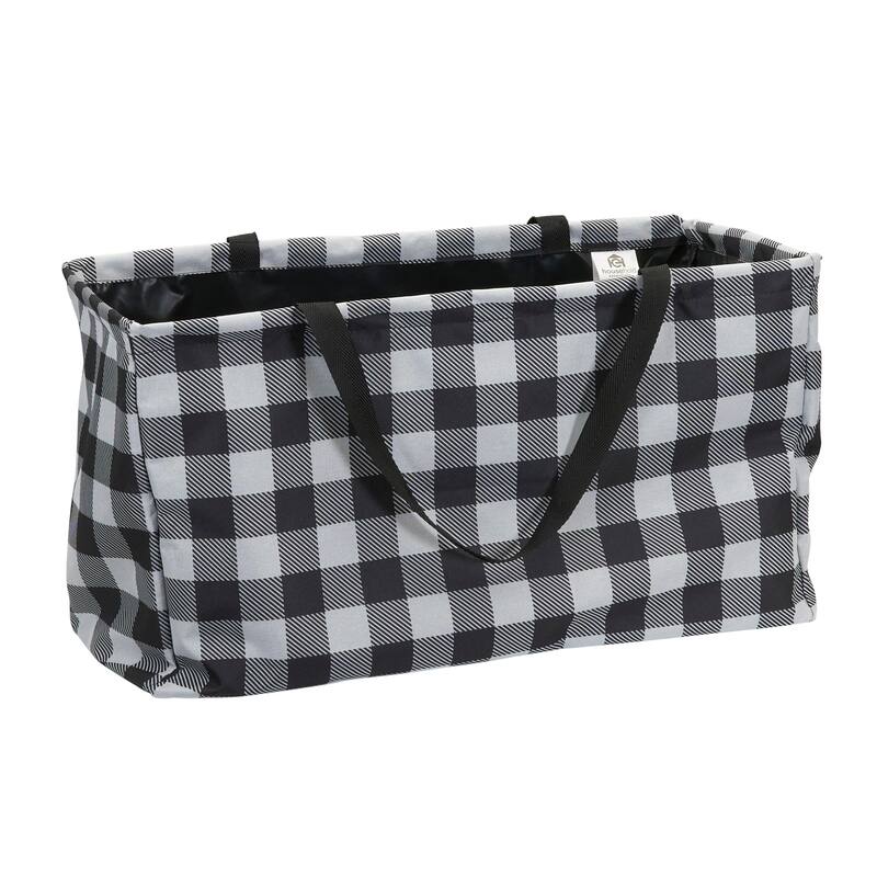 Household Essentials Rectangular Krush Container - Black and White Plaid
