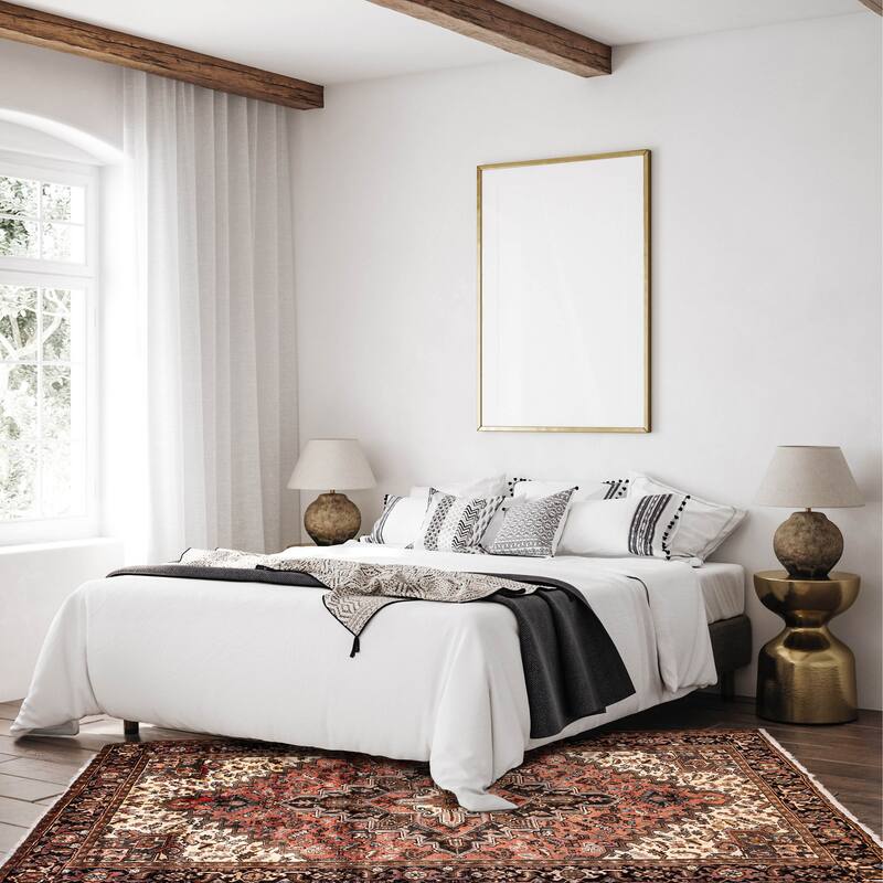 ECARPETGALLERY Hand-knotted Sarabi Light Red Wool Rug - 6'4 x 9'7