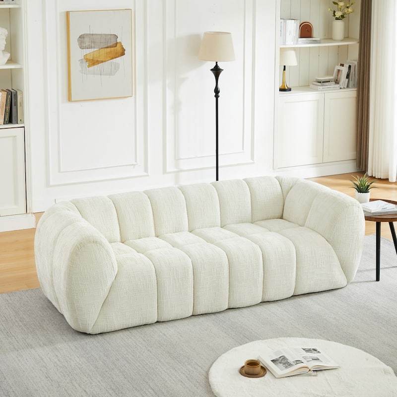86.5" 3-Seater Chenille Pure Foam Sofa