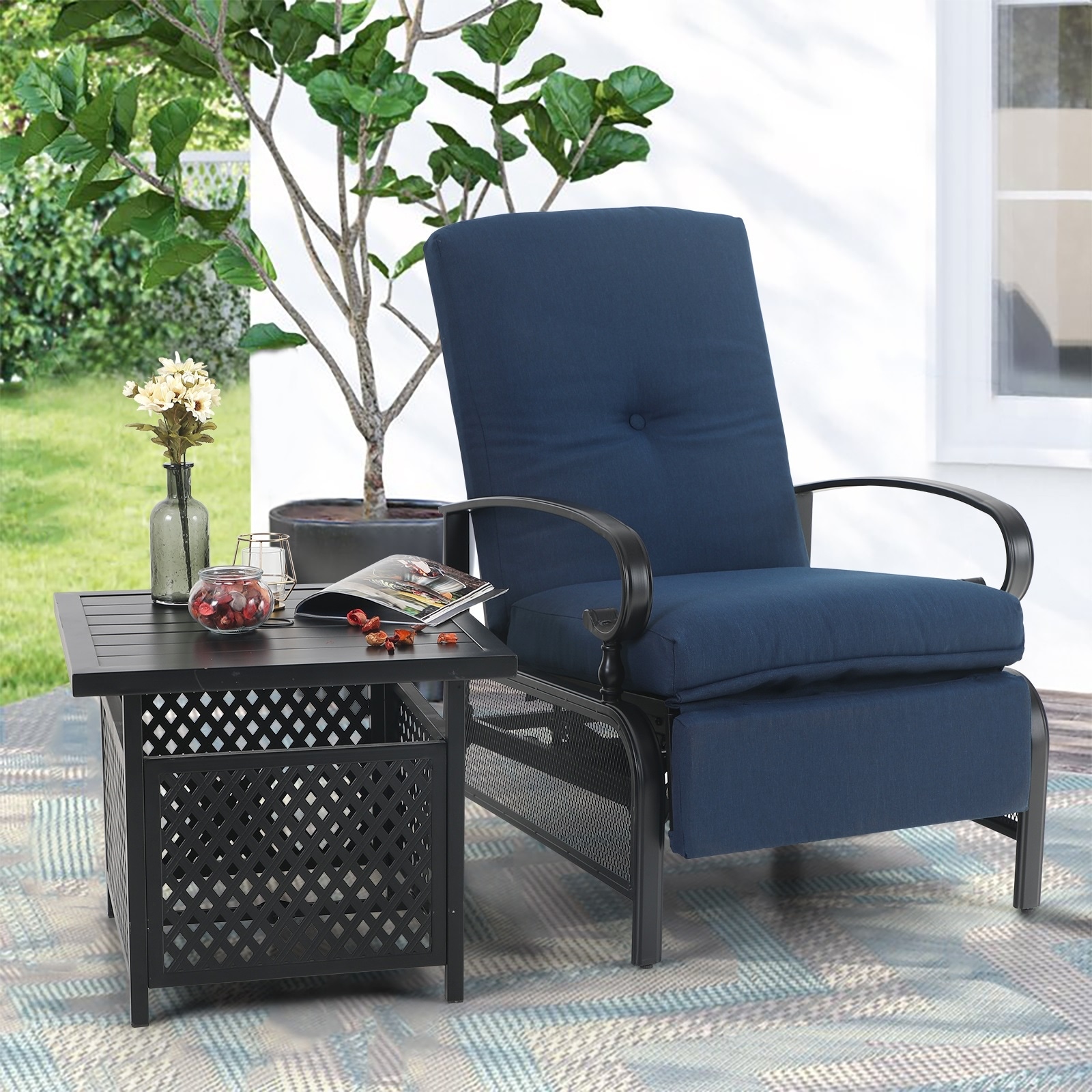 Adjustable side table for recliner sale