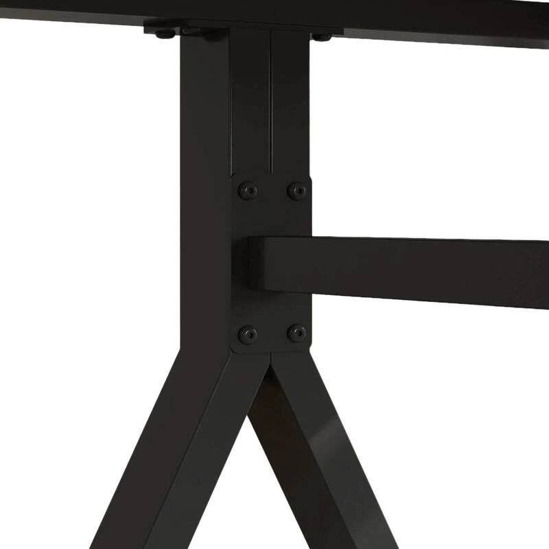 Rectangular dining table featuring a tempered glass tabletop with a marble-patterned design for restaurant dining settings