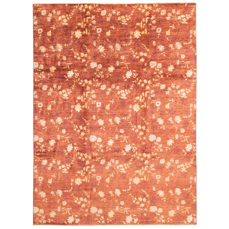 ECARPETGALLERY Hand-knotted Peshawar Ziegler Dark Copper Wool Rug - 8'10 x 11'11