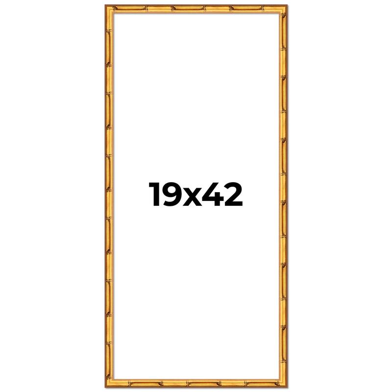 19x42 Frame Gold Bamboo Picture Frame Modern Photo Frame Includes UV Acrylic Shatter Guard Front Acid Free Foam Backing Board