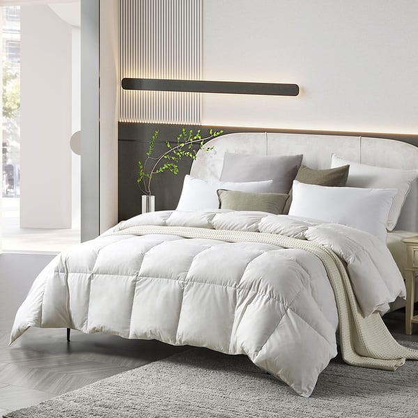 slide 2 of 5, Farm To Home 233 Thread Count Organic Cotton White Feather and Down Comforter Full - Queen