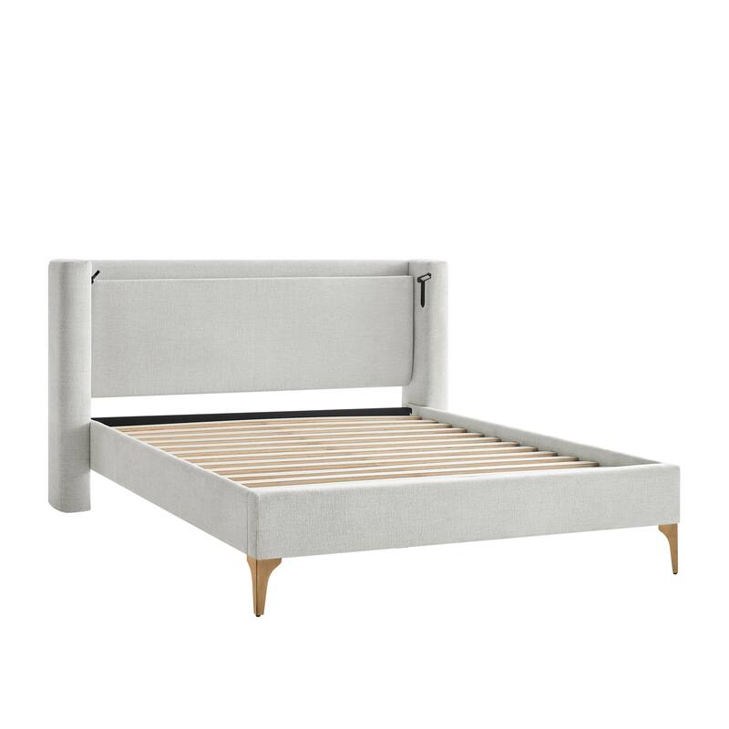 Stanford Upholstered Wingback Bed