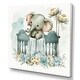 preview thumbnail 2 of 5, Designart 'Baby Elephant In Crib With Flowers I' Animals Canvas Wall Art