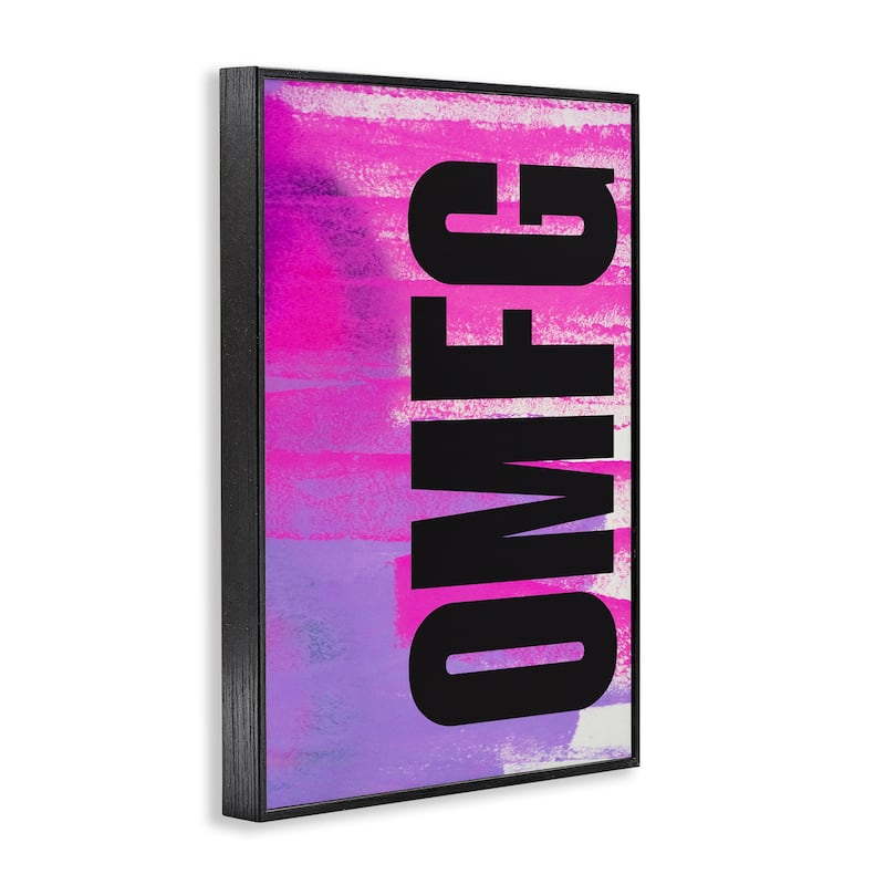 Stupell Bold OMFG on Abstract Framed Giclee Art Design By House of Lulu