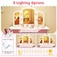 preview thumbnail 18 of 18, Gymax Kids Vanity Table Set 2-in-1 Princess Makeup Dressing Desk