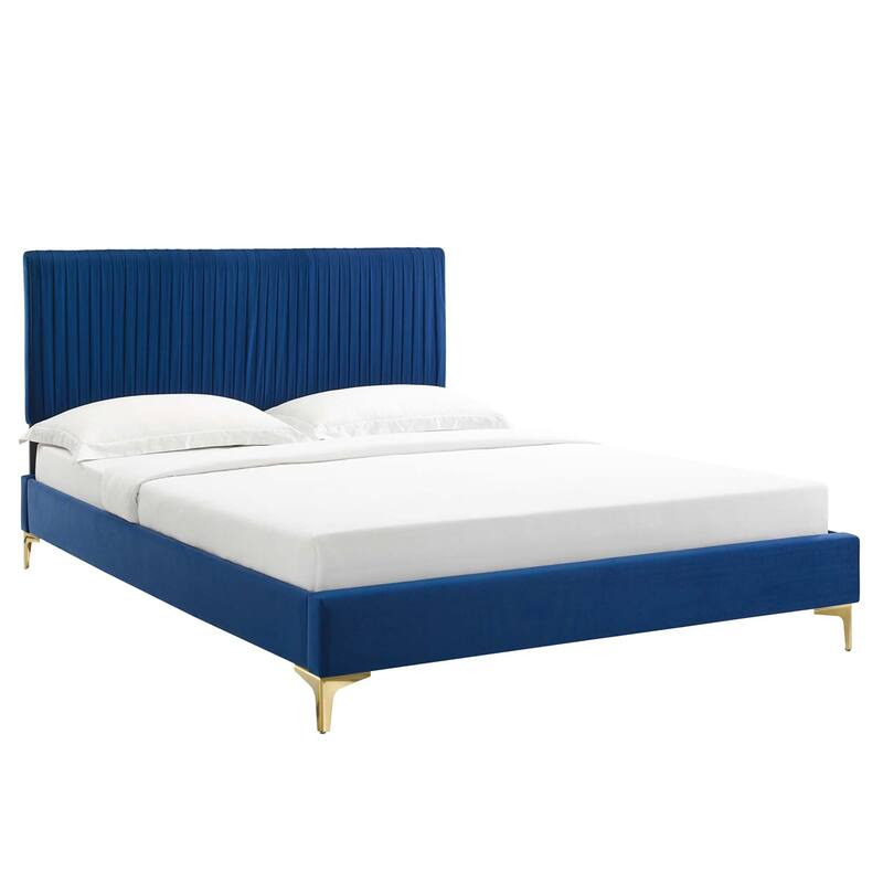 Peyton Performance Velvet Queen Platform Bed