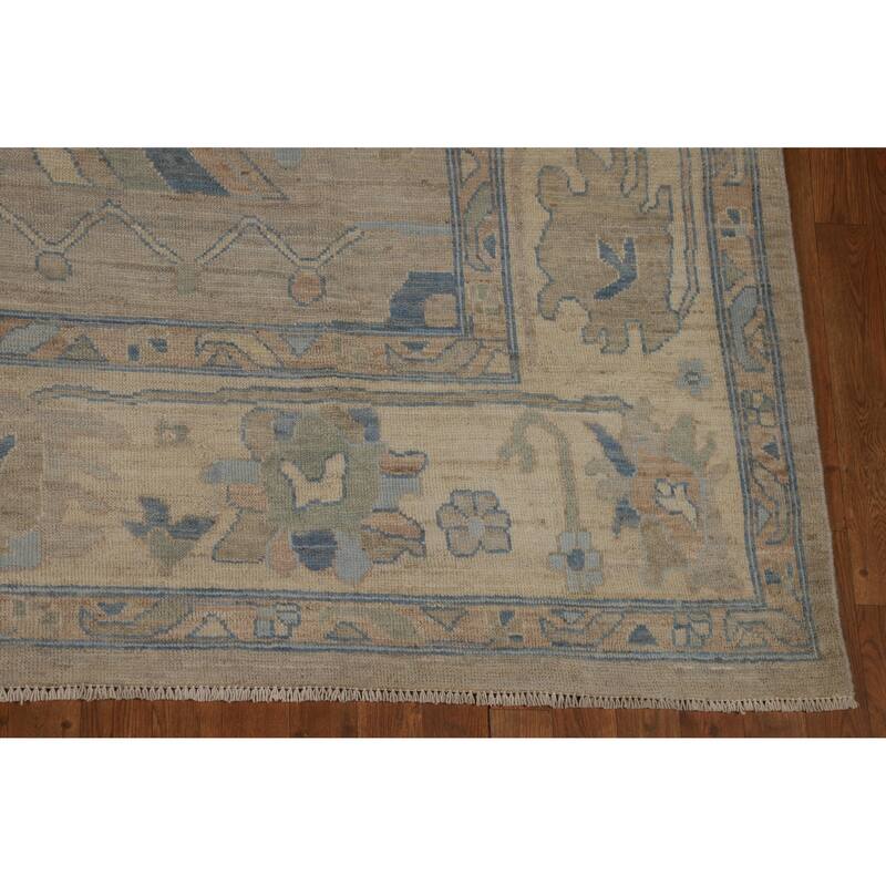 Grey Oushak Turkish Area Rug Vegetable Dye Handmade Wool Carpet - 8'9"x 11'8"