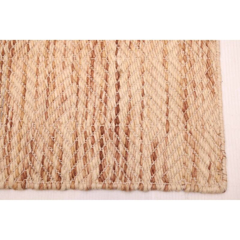 ECARPETGALLERY Braid weave Sienna Cream Wool Rug - 5'1 x 7'8