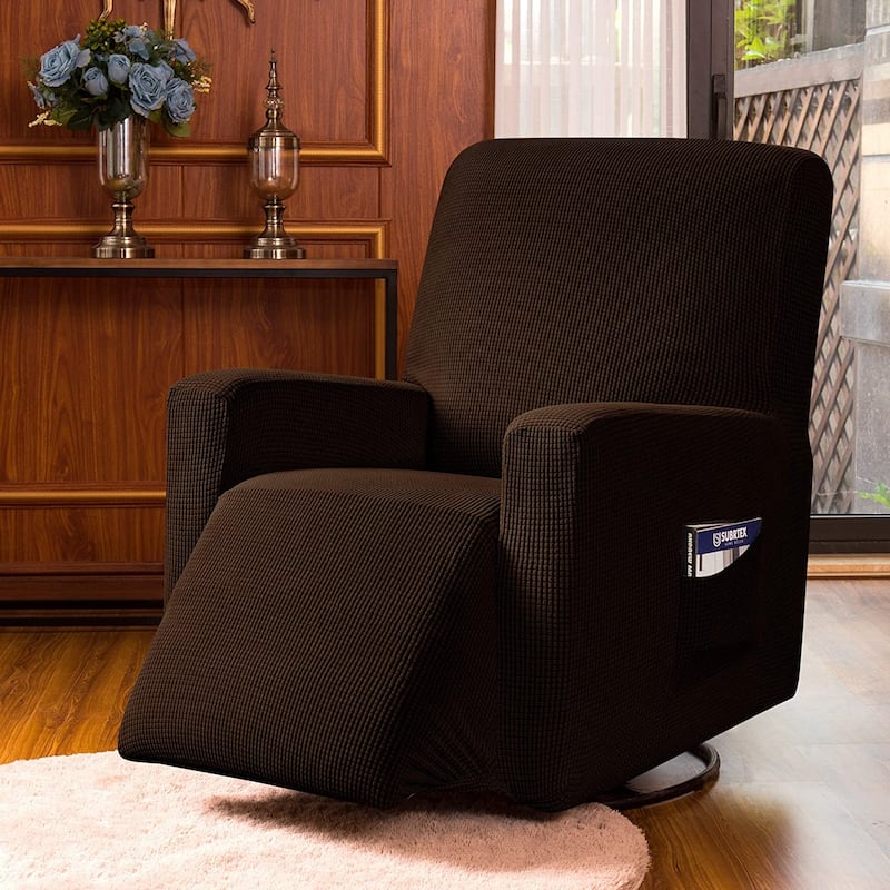 Subrtex Stretch Recliner Silpcover Jacquard Lazy Boy Chair Covers - Chocolate