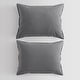 preview thumbnail 9 of 52, Calvin Klein Washed Percale Solid Cotton Duvet Cover Set