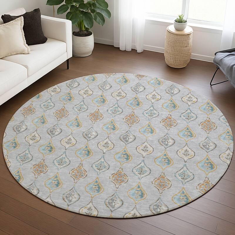 Machine Washable Indoor/ Outdoor Casual Greenwood Chantille Rug