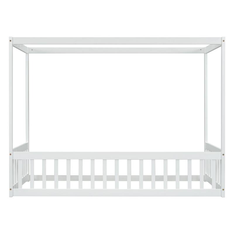 Canopy frame floor bed