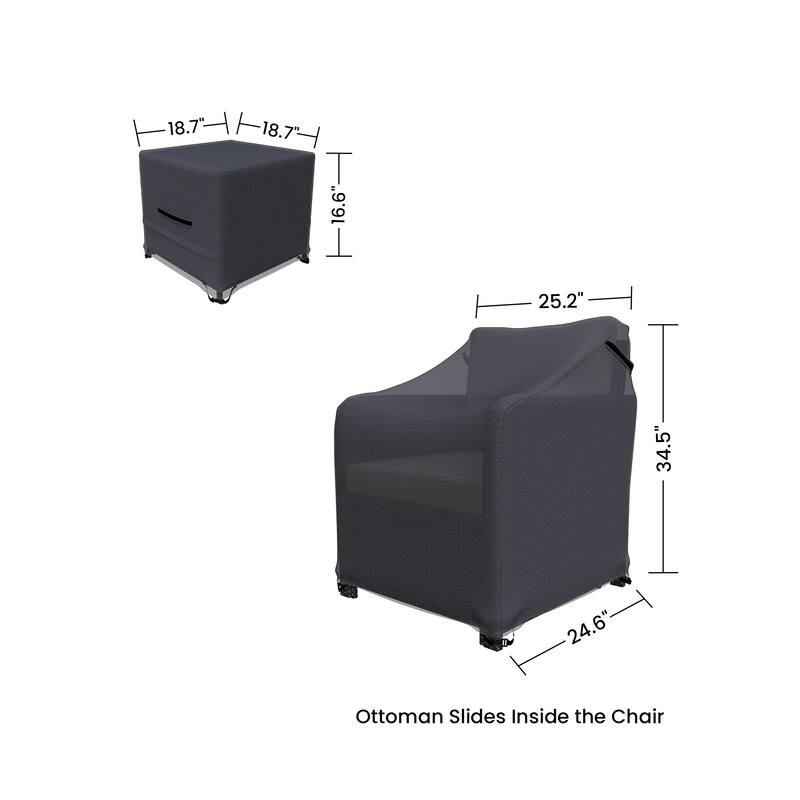 Forever Patio Outdoor Wicker Furniture Cover For Conversation Set - 34 x 24 x 23