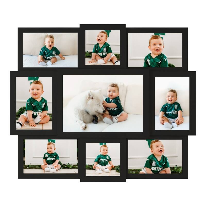 HELLO LAURA PVC Photo Frame Reunion 9 Opening 16" x 18" Wall Hanging Black