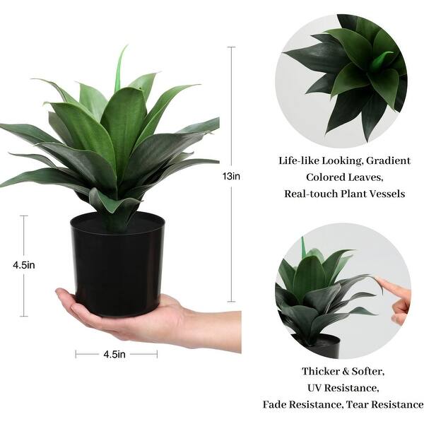 14" Large Artificial Succulent Artificial Agave Potted Plant, Fake Potted  Desk Plant Realistic (Dark Green) - N/A - Bed Bath & Beyond - 42595340