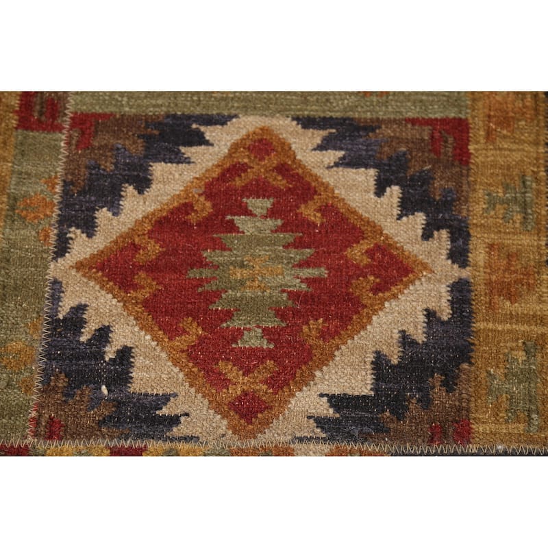 Kilim Oriental Area Rug Flatweave Sotuhwestern Wool Carpet - 7'6"x 10'1"