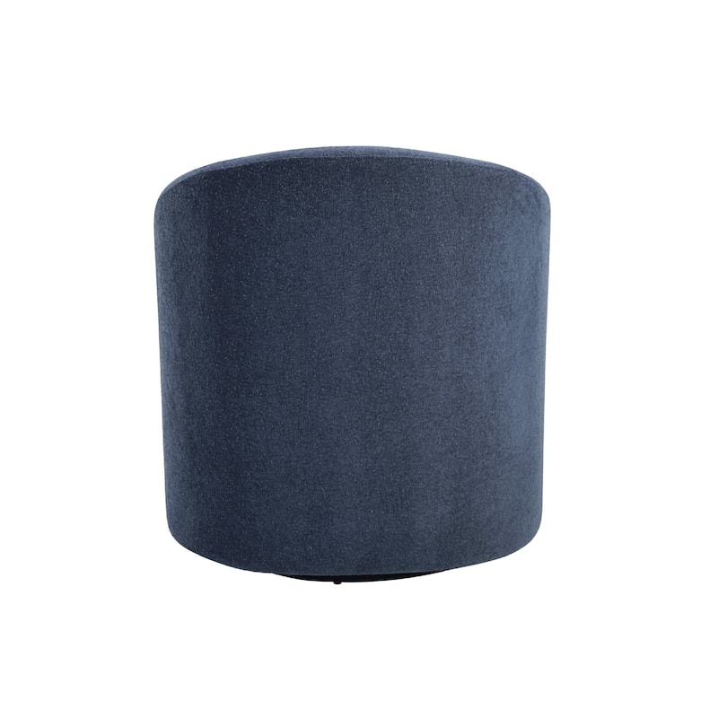 Saho Swivel Accent Chair, Barrel Style, Foam Padded, Modern Blue Boucle