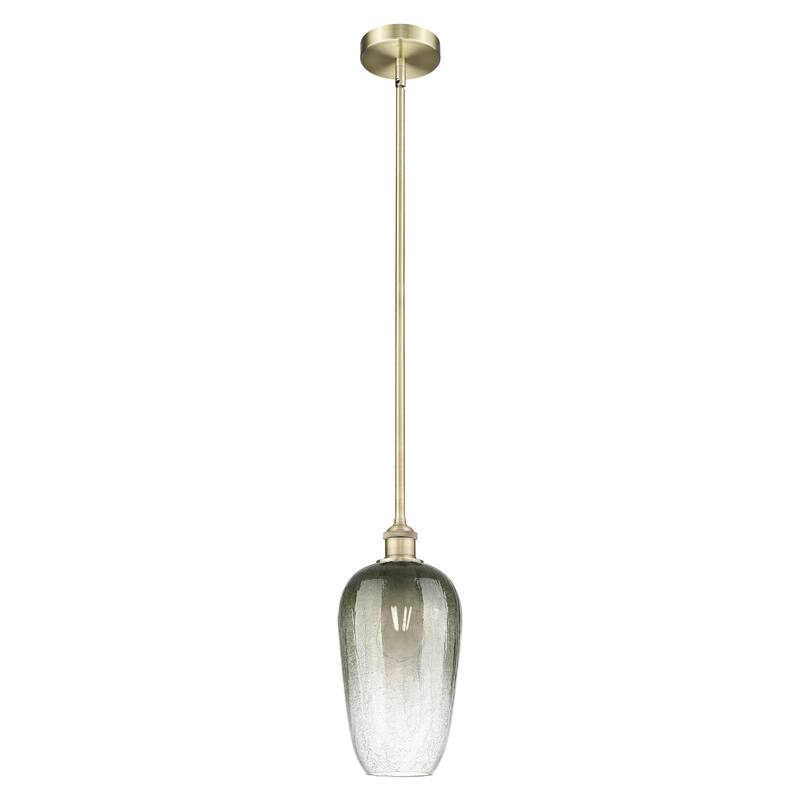 Innovations Lighting Endless Possibilities Edison - Brookhaven Flute - 1 Light 7" Stem Hung Mini Pendant - Antique Brass/Slate