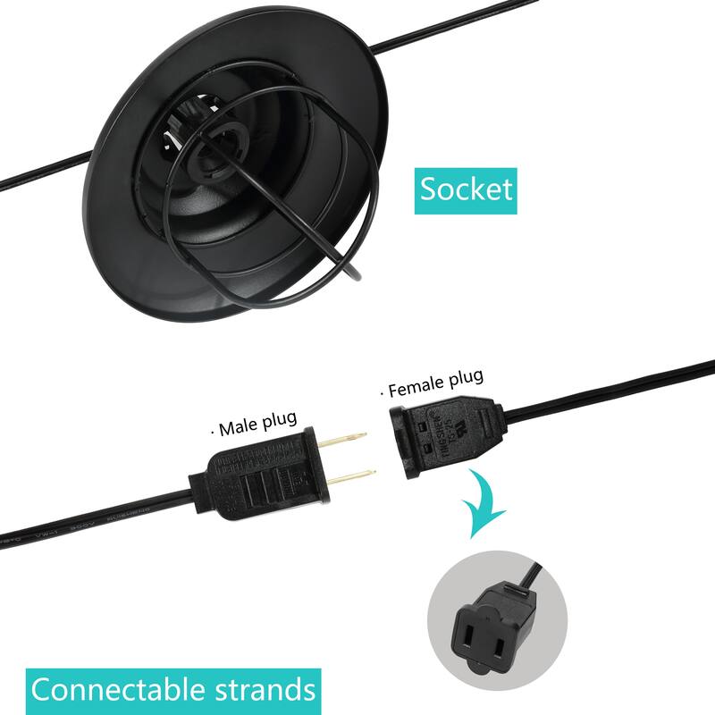 JONATHAN Y 10 ft G40 String Lights - 10-Light, Indoor/Outdoor - 10-Light