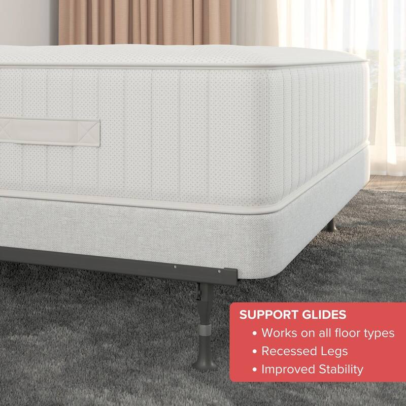 Rustic Bed Frame Glides - Queen King Eastern King - Heavy Duty Steel - Black Finish - HomeStock