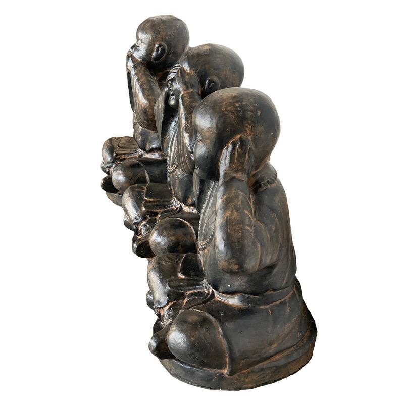 Hear See And Speak No Evil Monk Set Of 3 Black Earthy Finish