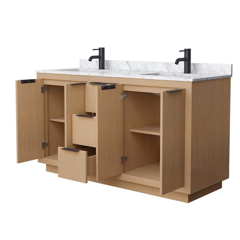 Wyndham Collection Maroni 60" Free Standing Double Basin Vanity Set