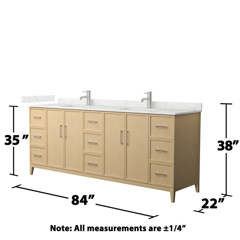 Elan 84-inch Double Vanity, Single Hole Quartz Top