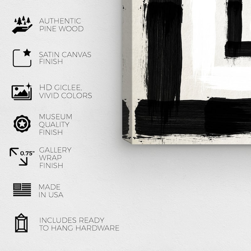 Wynwood Studio Canvas Abstract Magical Thinking Black and Modern & Contemporary Wall Art Canvas Print