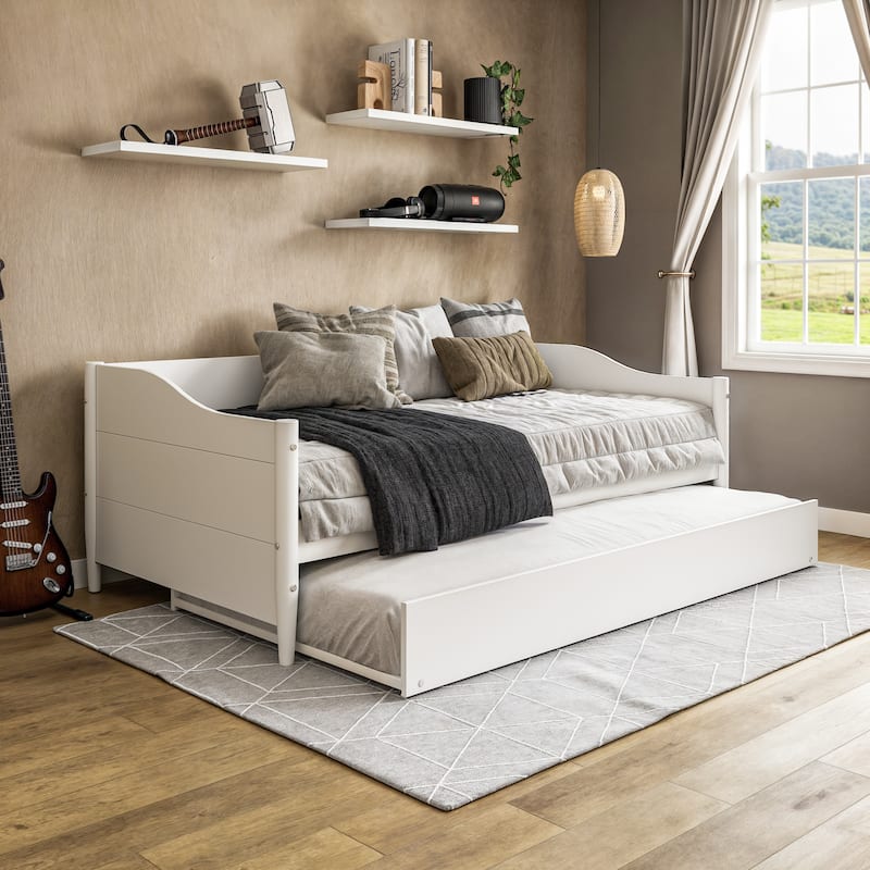 Mid Century Classic Twin Size Day Bed with Trundle