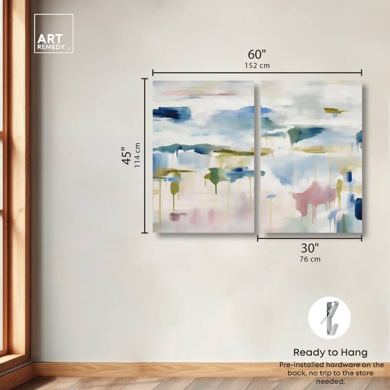 Veil of Azure I Canvas Set of 2 by Art Remedy, Gallery Wrapped