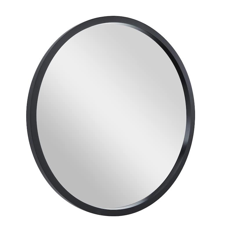 Wooden Wall Mirror with Thin Frame - Black, White, Gold - Roche River Decor