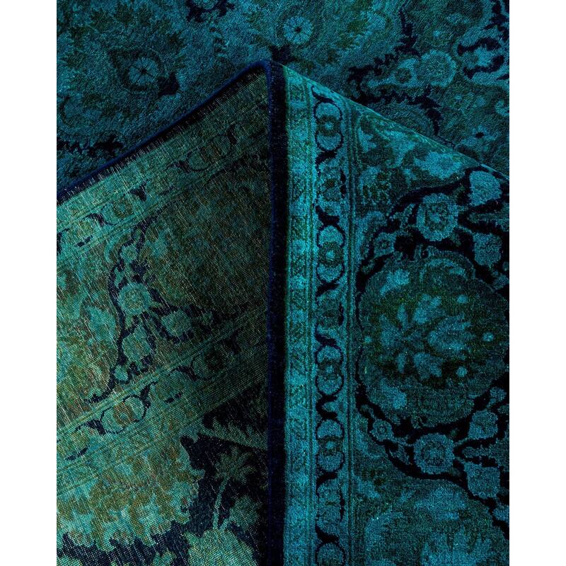 Fine Vibrance One-of-a-Kind Hand-Knotted Area Rug - Navy, 6' 1" x 8' 10" - 6' 1" x 8' 10"