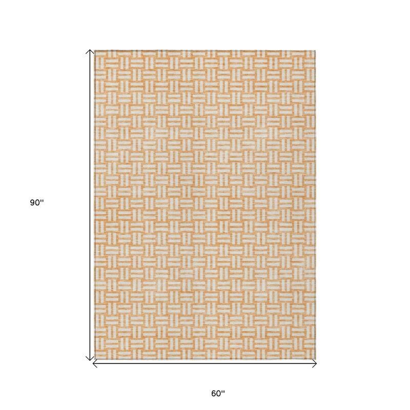 HomeRoots Geometric Transitional Rectangle Outdoor Rug