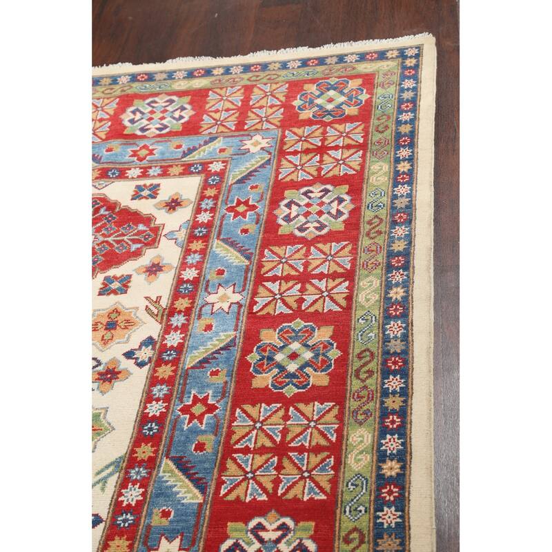 Vegetable Dye Geometric Kazak Oriental Area Rug Wool Hand-knotted - 10'1" x 15'4"