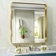 preview thumbnail 89 of 141, Apmir Metal Frame Tempered Glass Bathroom Vanity Mirror for Wall, Cloakroom, Bedroom 36" x 32" - Gold