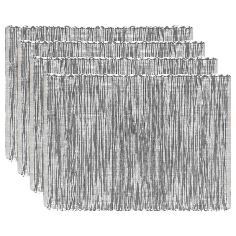 Fabstyles Shadows Cotton Placemats Set of 4 - 13x19 - Set of 4 - Charcoal
