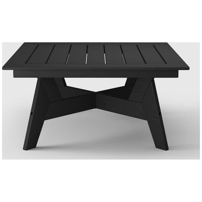 Polytrends Birchwood All Weather HDPE Outdoor Patio 37 Inch Square Conversation Table