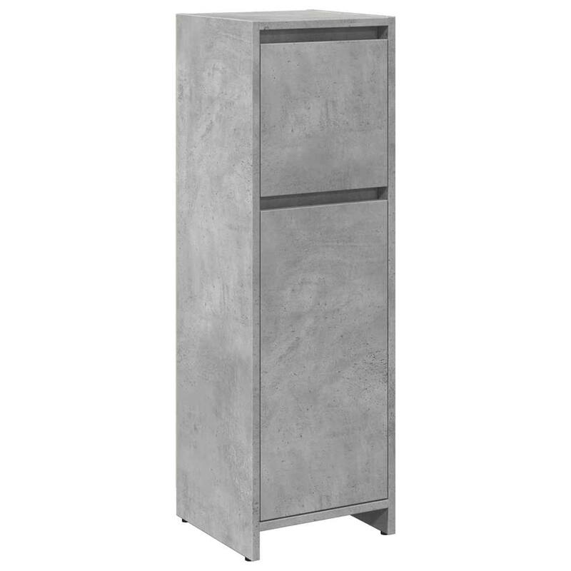 vidaXL Bathroom Cabinet Concrete Grey Engineered Wood Small - 11.8 x 11.8 x 37.4 in