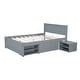 preview thumbnail 10 of 25, Full Size Platform Bed With Drawer And Two Shelves, Easy to Assemble, No Box Spring Required