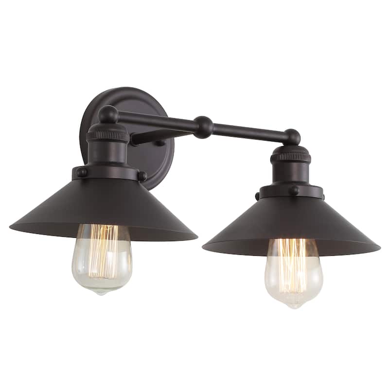Florence Metal Shade Sconce, by JONATHAN Y - 2-Light - Oil Rubbed Bronze