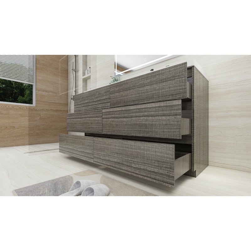 Aron 60'' Freestanding Vanity with Right Single Sink